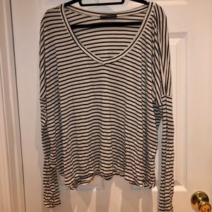 Brandy Melville blue and white striped long sleeve